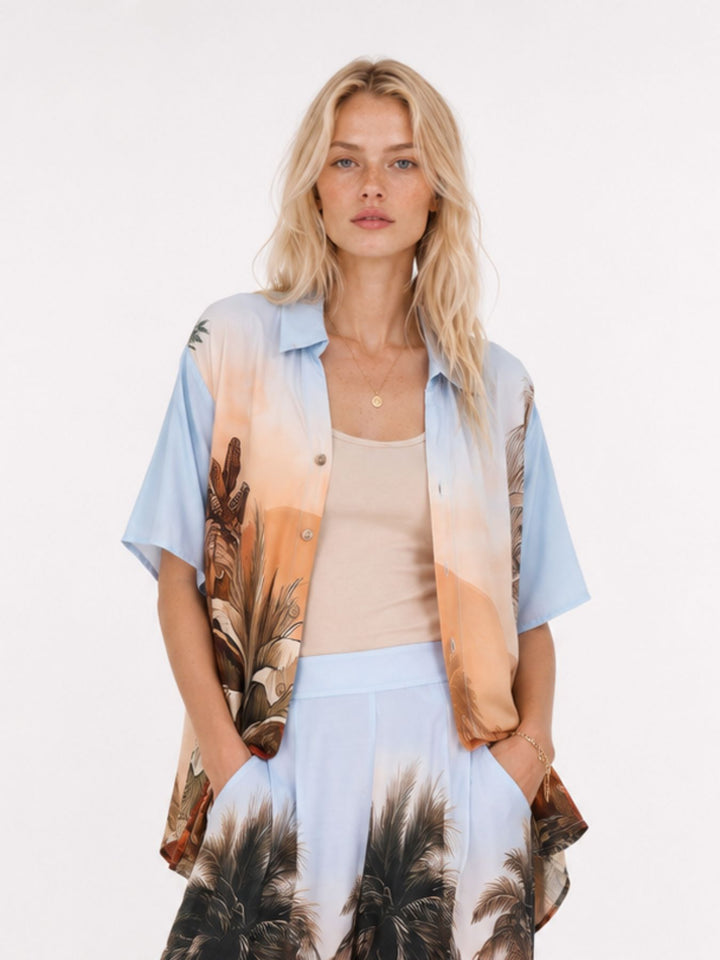 Bluse Damen 1/2 Arm AOP Jungel