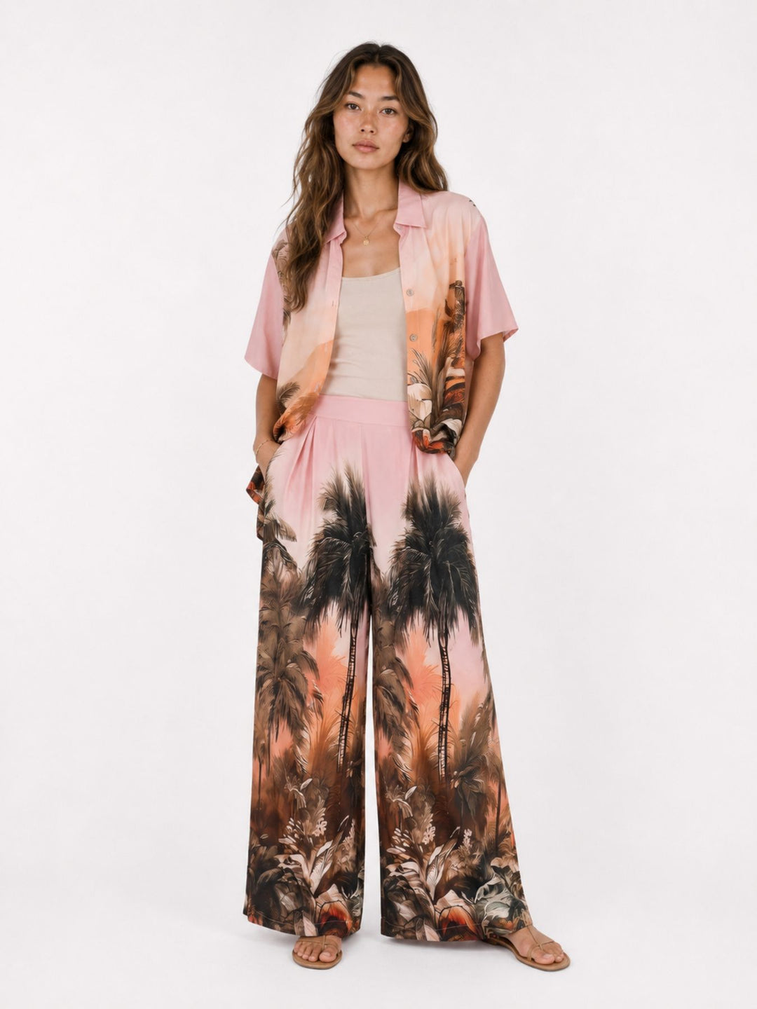 Schlupfhose Damen weites Bein AOP Jungel