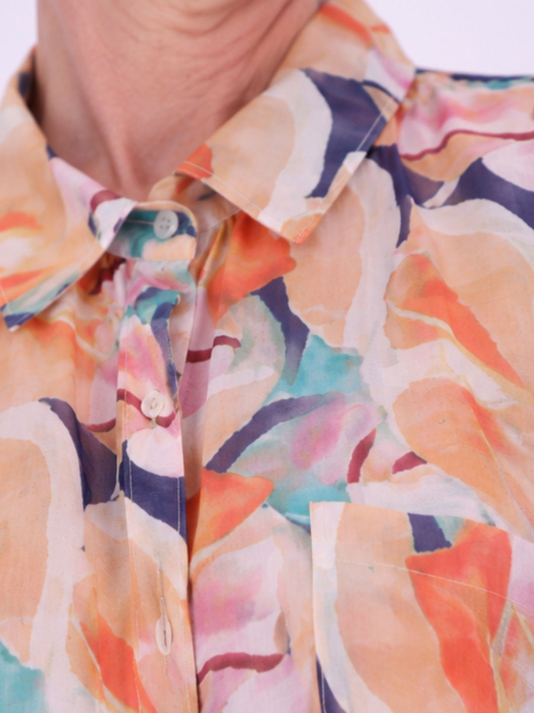 Bluse Damen Langarm Viskose AOP