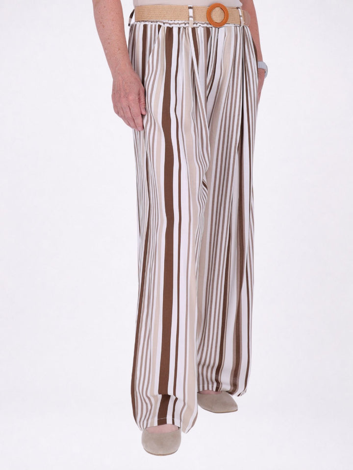 Hose Damen Streifen Gürtel