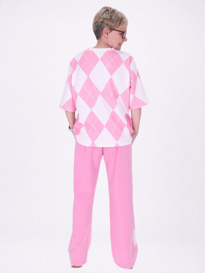 Set Jogginghose + T-Shirt Damen AOP Raute