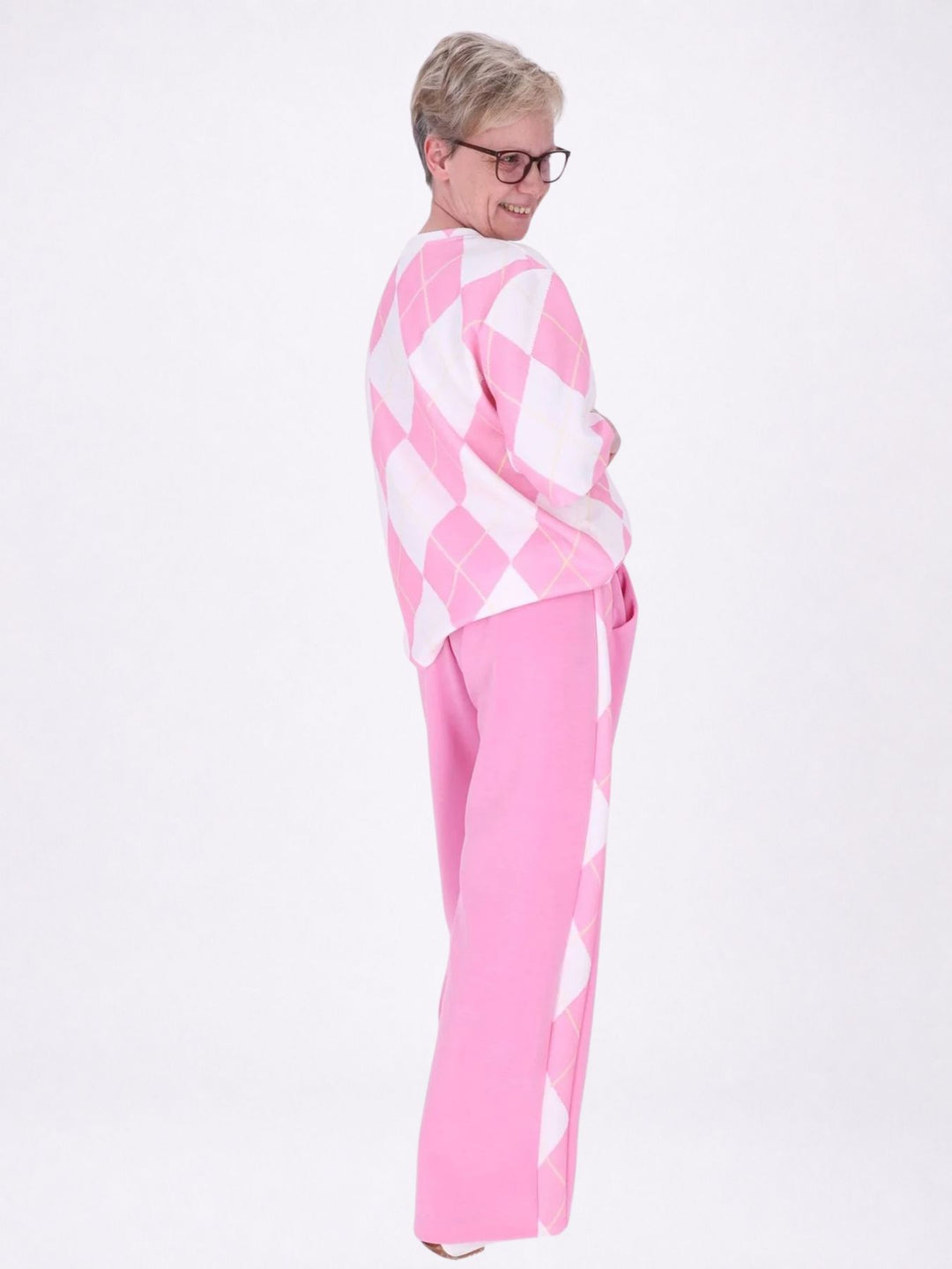 Set Jogginghose + T-Shirt Damen AOP Raute