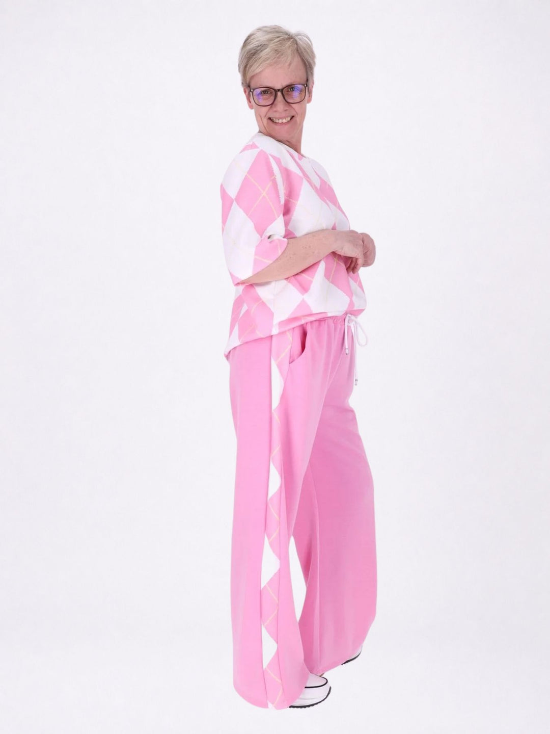 Set Jogginghose + T-Shirt Damen AOP Raute