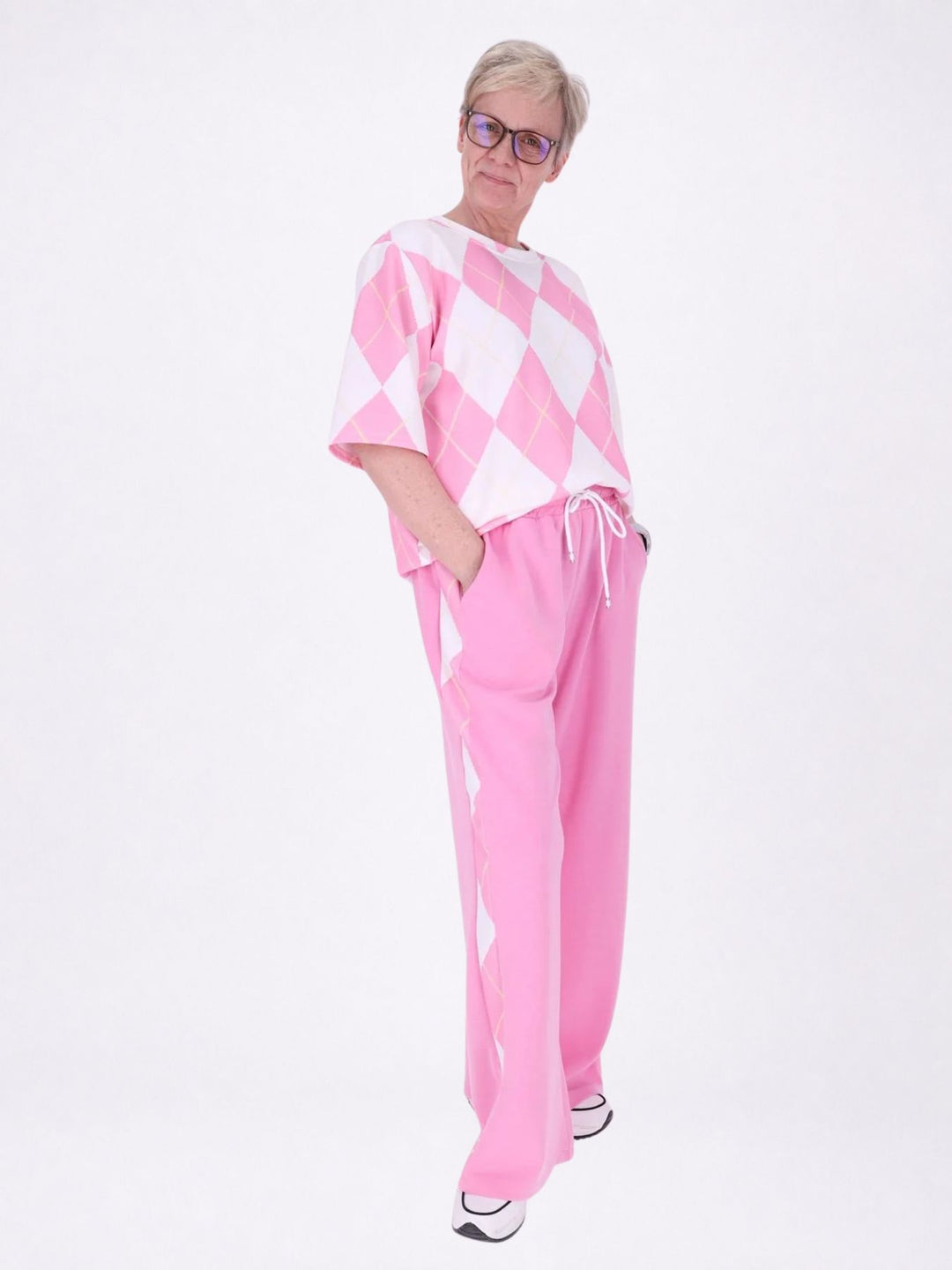 Set Jogginghose + T-Shirt Damen AOP Raute