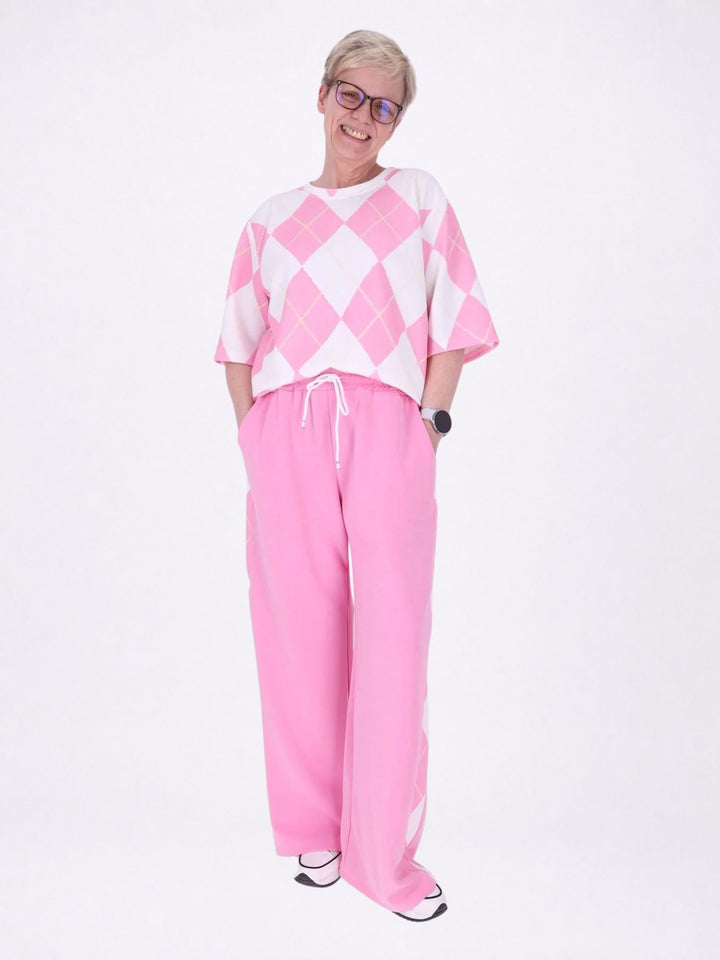 Set Jogginghose + T-Shirt Damen AOP Raute