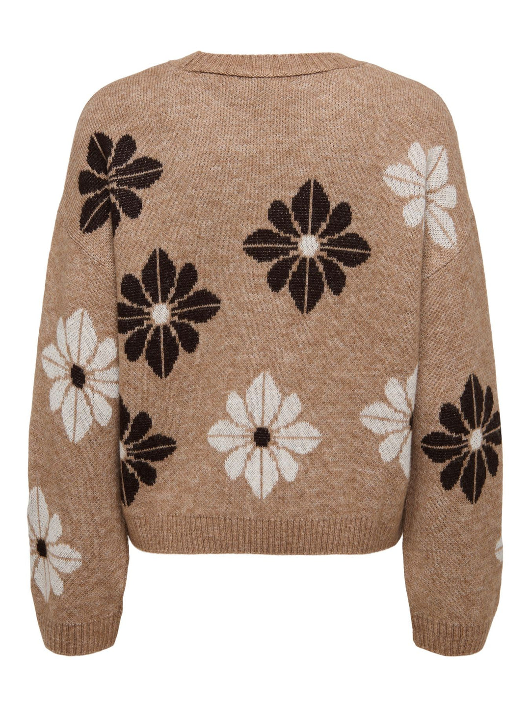 ONLFREESIA LS FLOWER O-NECK KNT NOO Toasted Coconut/Flowers/Black Coffe