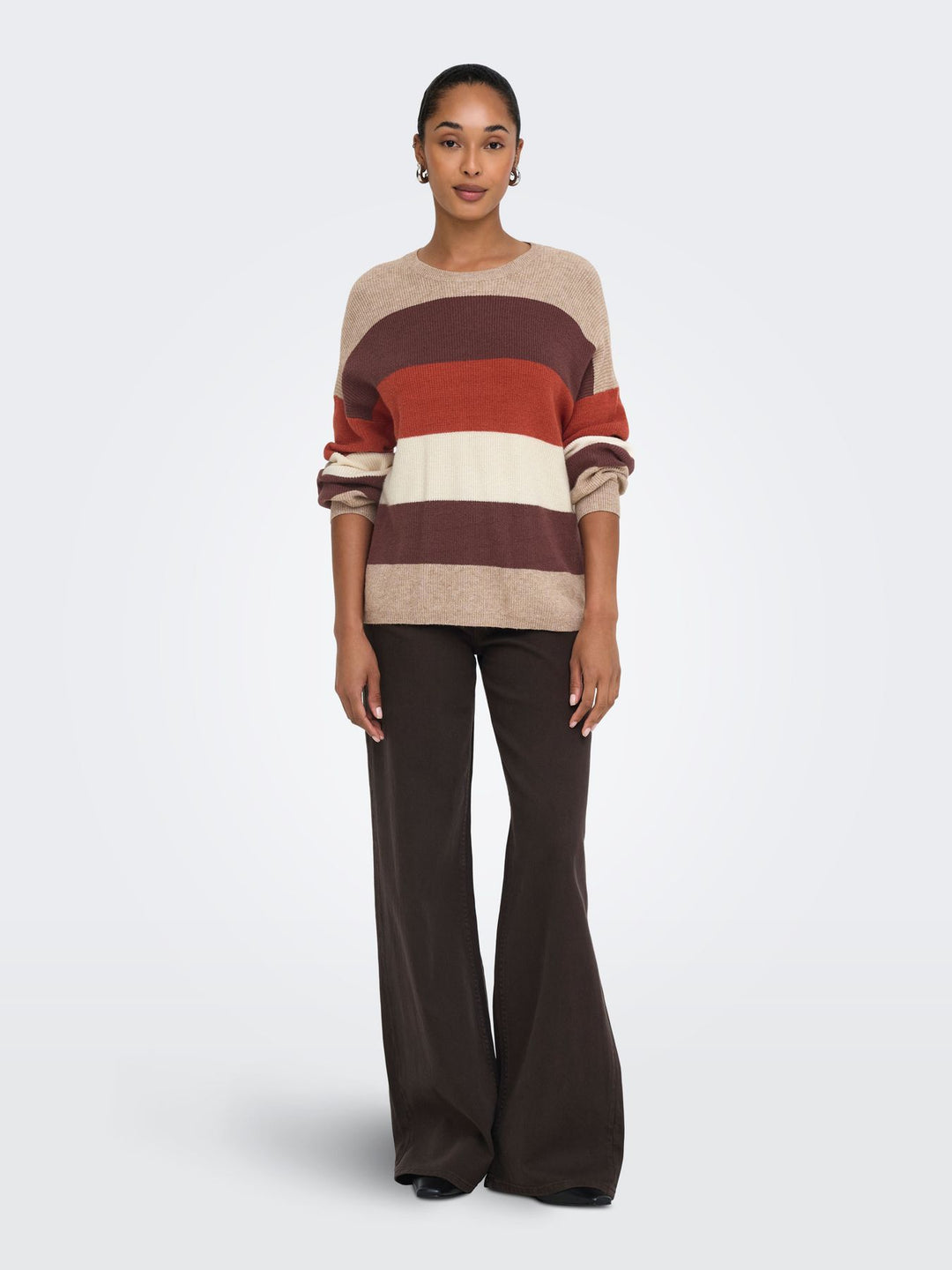 ONLATIA L/S STRIPE PULLOV KNT NOOS Beige/Mel/Deep M/Picante/Whiteca