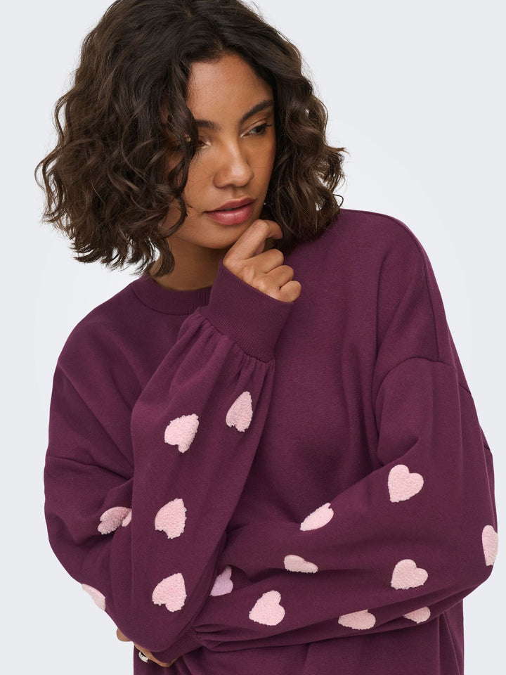 ONLMACY L/S O-NECK BOX CC SWT NOOS Fig/Pale lilac hearts