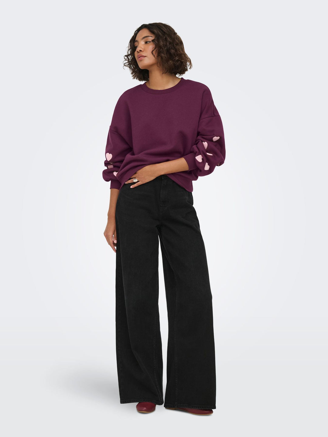 ONLMACY L/S O-NECK BOX CC SWT NOOS Fig/Pale lilac hearts