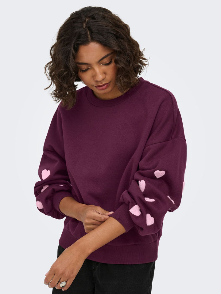 ONLMACY L/S O-NECK BOX CC SWT NOOS Fig/Pale lilac hearts