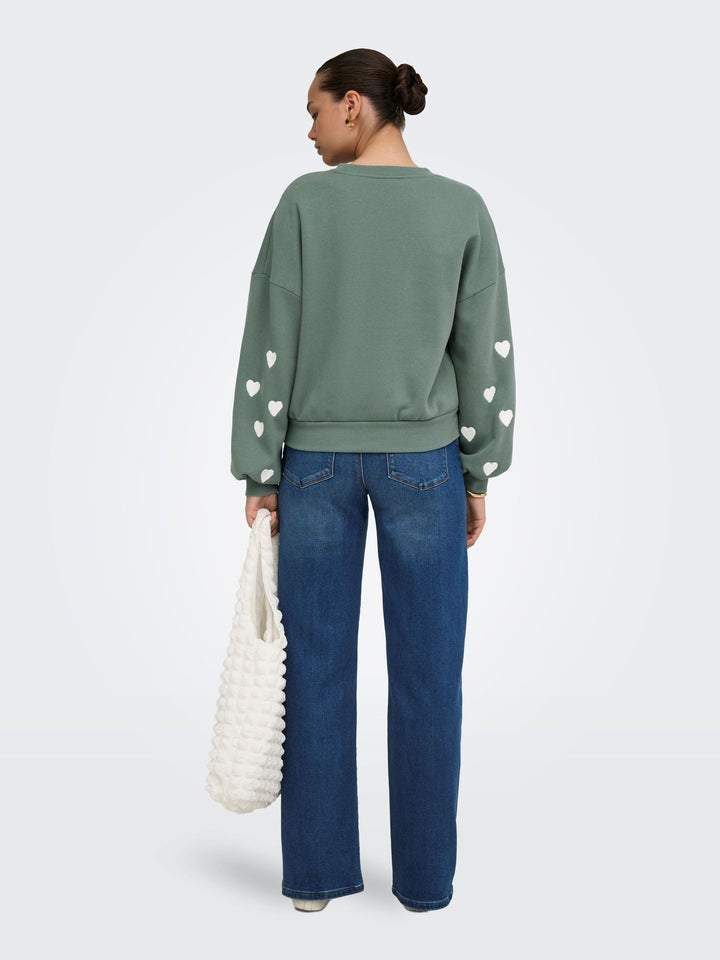 ONLMACY L/S O-NECK BOX CC SWT NOOS Laurel Wreath/cd heart