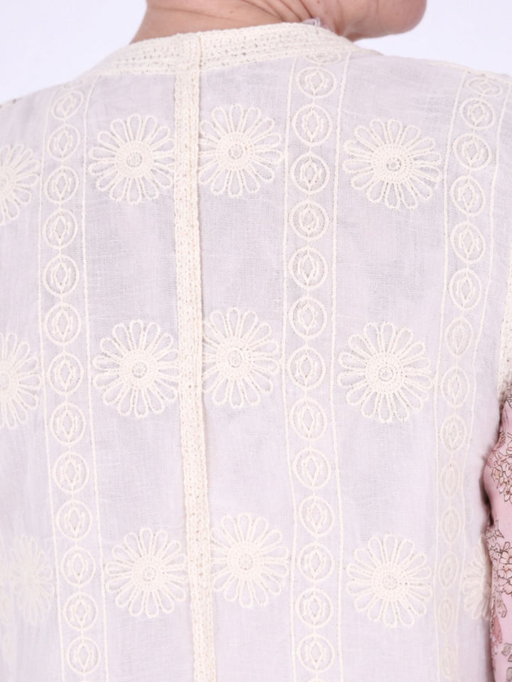 Damen Weste im Boho-Stil mit Stickerei & V-Ausschnitt