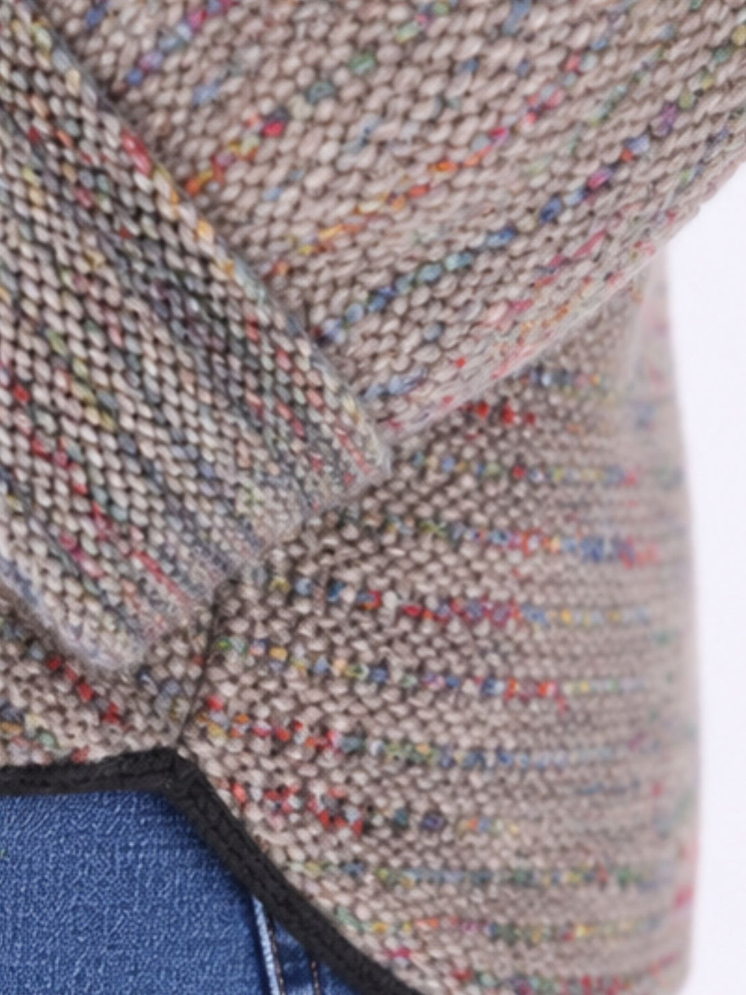Beiges Damen Sweatshirt mit Rollkragen & 3/4-Arm