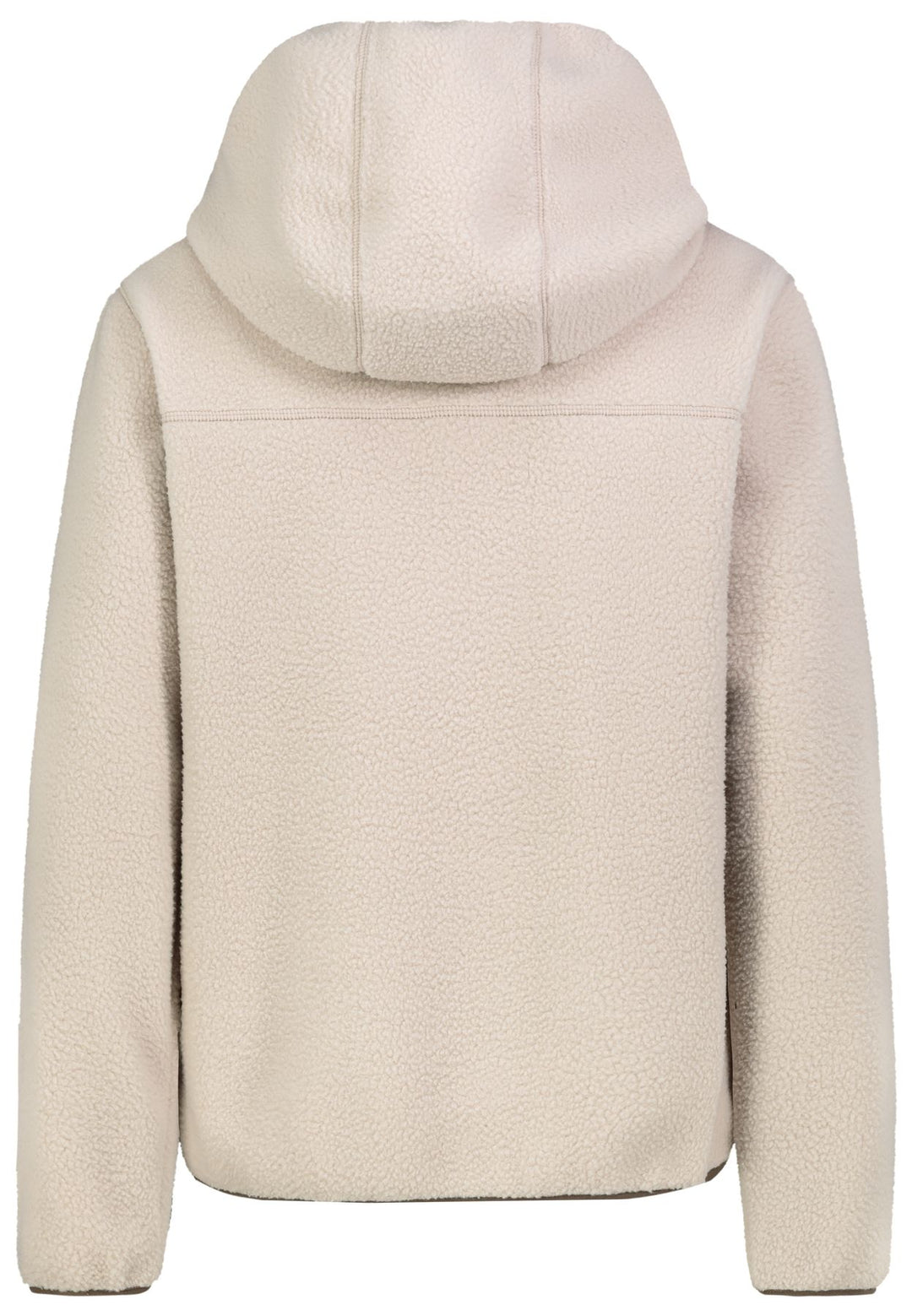 Damen Fleecejacke mit Kapuze – Creme, Salbeigrün & Braun