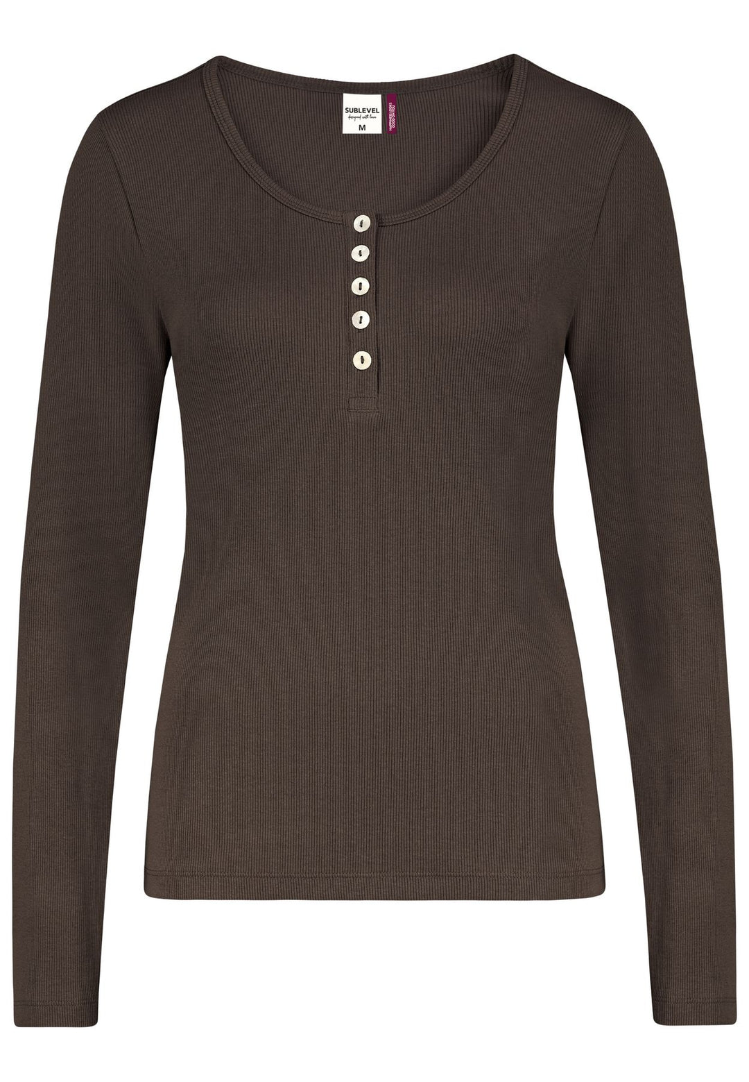 Langarmshirt Damen Knopfleiste