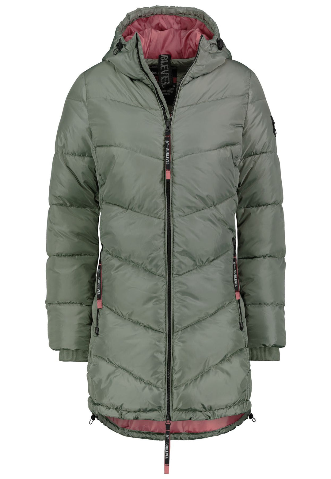 Steppmantel Damen Abgesetzter Reißverschluss