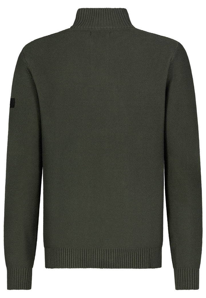 Stickpulli Herren mit Kragen Knopfleiste
