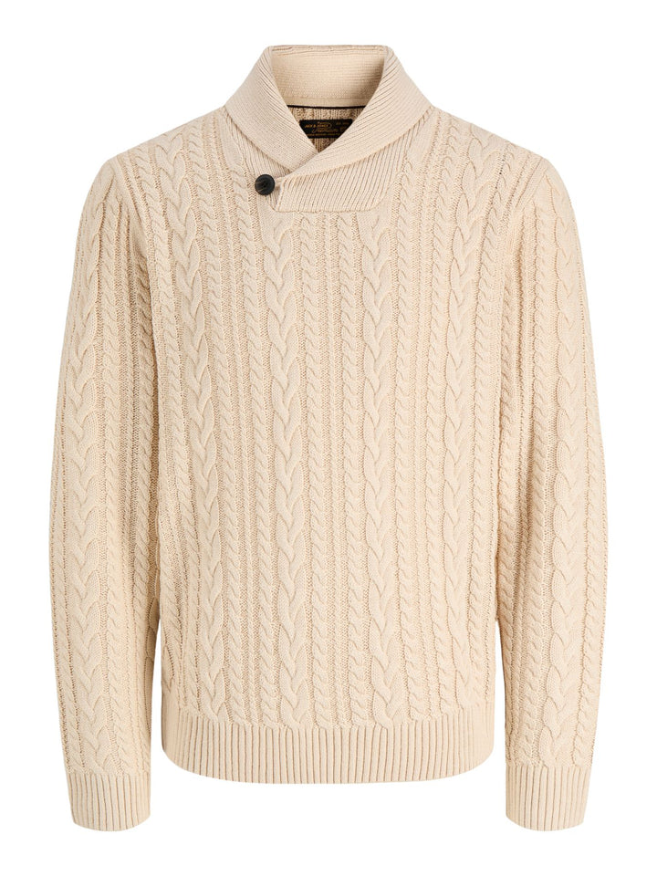 JPRBLUCALLUM CABLE KNIT SHAWL NECK