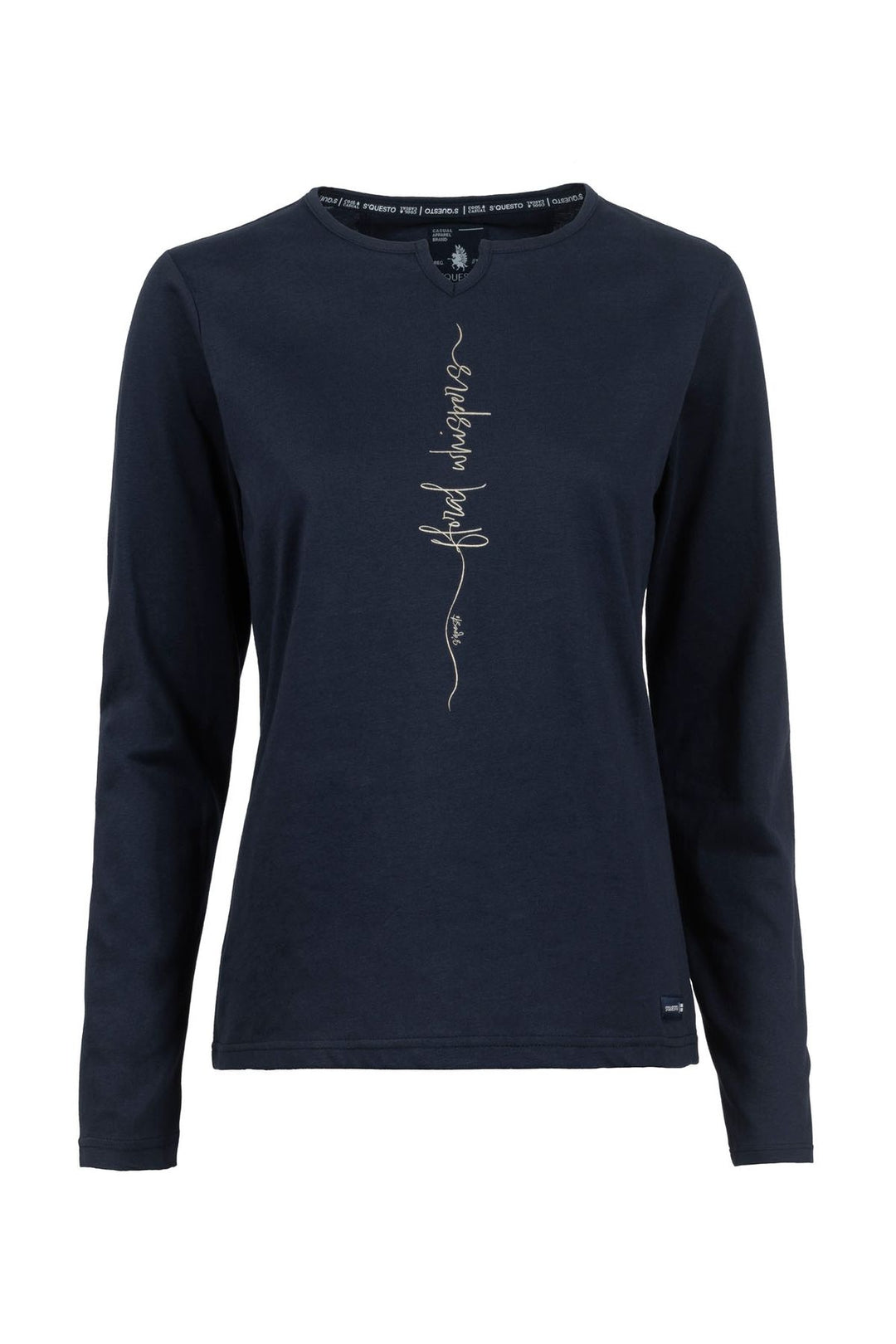 Langarmshirt Damen kleiner V-Cut