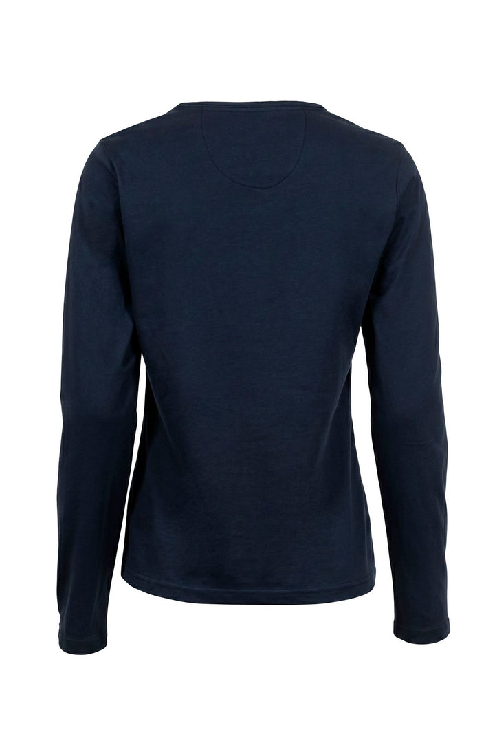 Langarmshirt Damen kleiner V-Cut