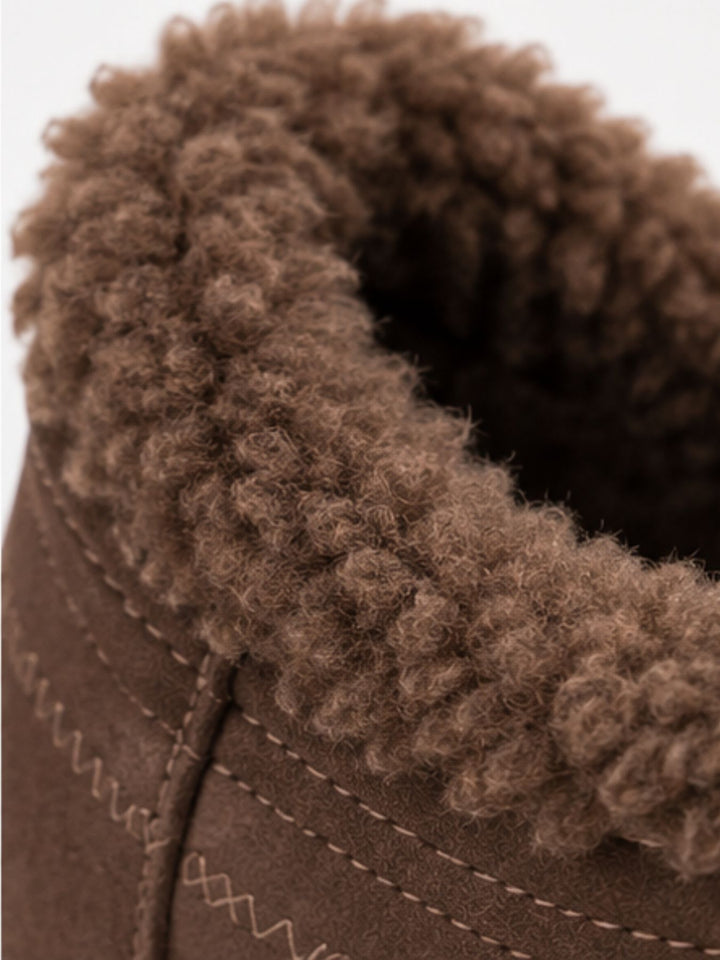Damen Schnürschuhe in Braun mit Teddyfutter & Perlendetails