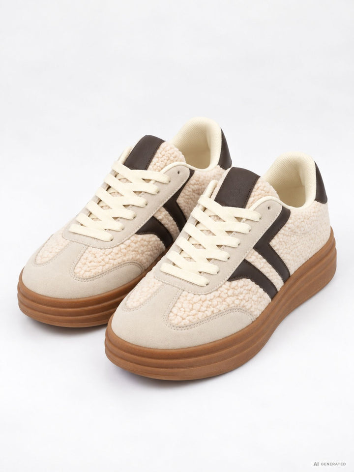 Retro-Sneaker Teddy-Optik