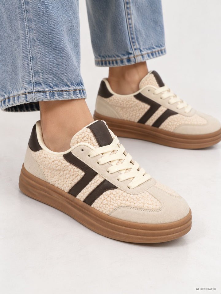 Retro-Sneaker Teddy-Optik