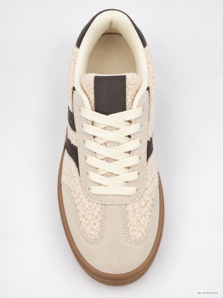 Retro-Sneaker Teddy-Optik