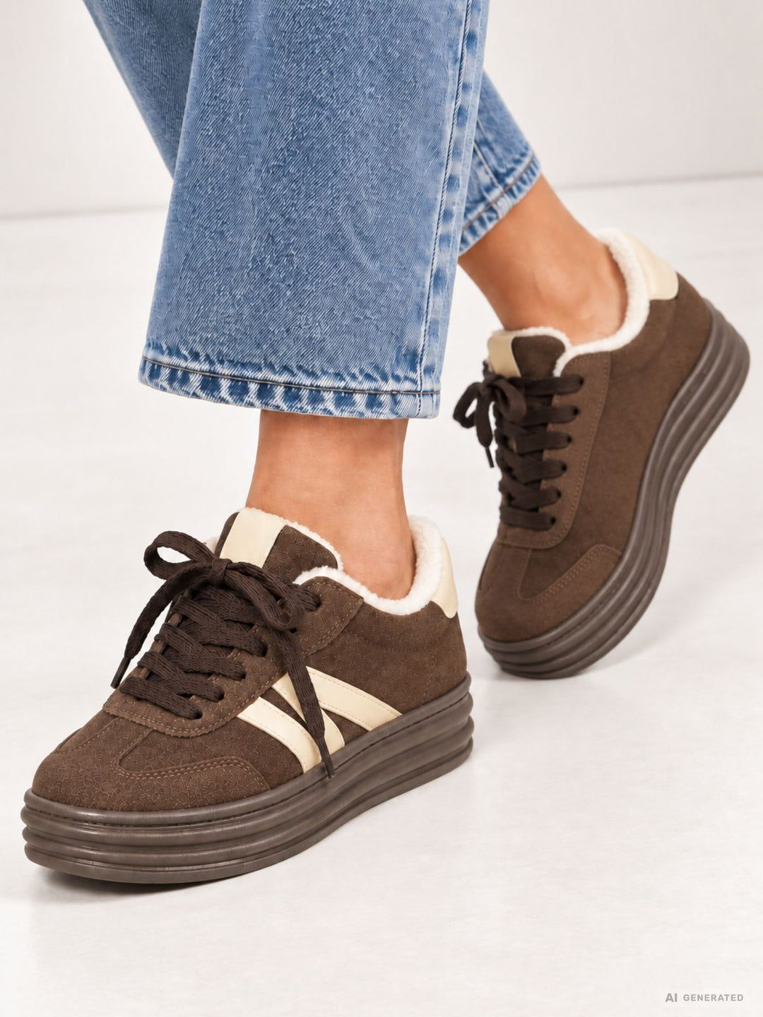Sneaker Veloureoptik Teddyfutter