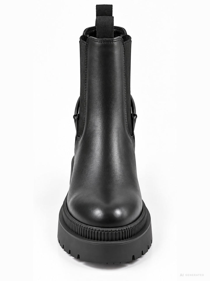 Damen Chelsea Boots in Schwarz mit Chunky-Sohle