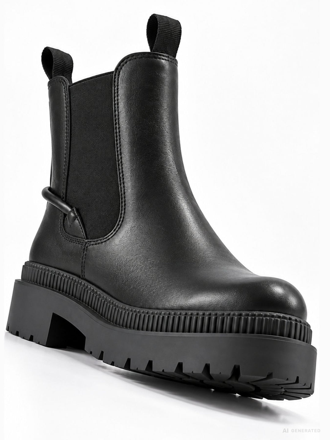 Damen Chelsea Boots in Schwarz mit Chunky-Sohle