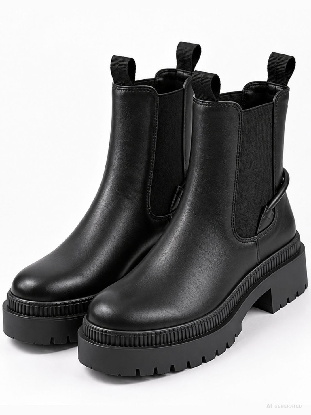 Damen Chelsea Boots in Schwarz mit Chunky-Sohle