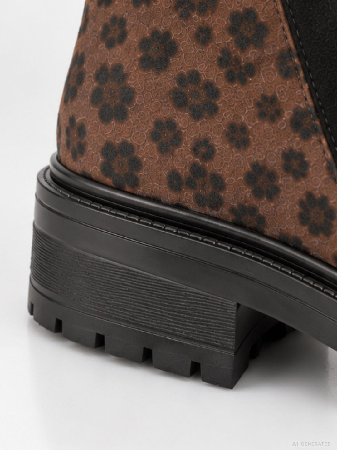 Schwarze Damen Boots mit Leo-Detail