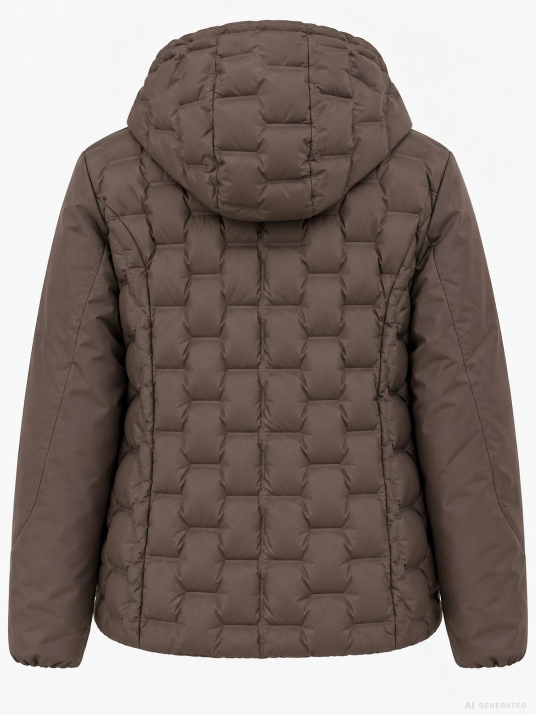 Braune Steppjacke Damen leicht Ärmel ohne Steppung
