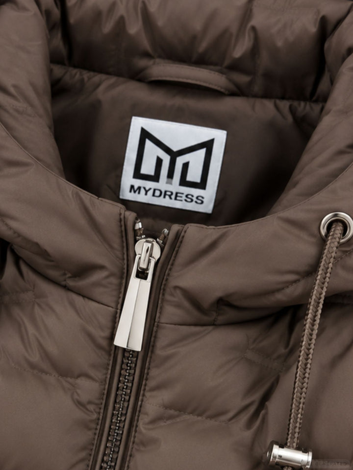 Braune Steppjacke Damen leicht Ärmel ohne Steppung