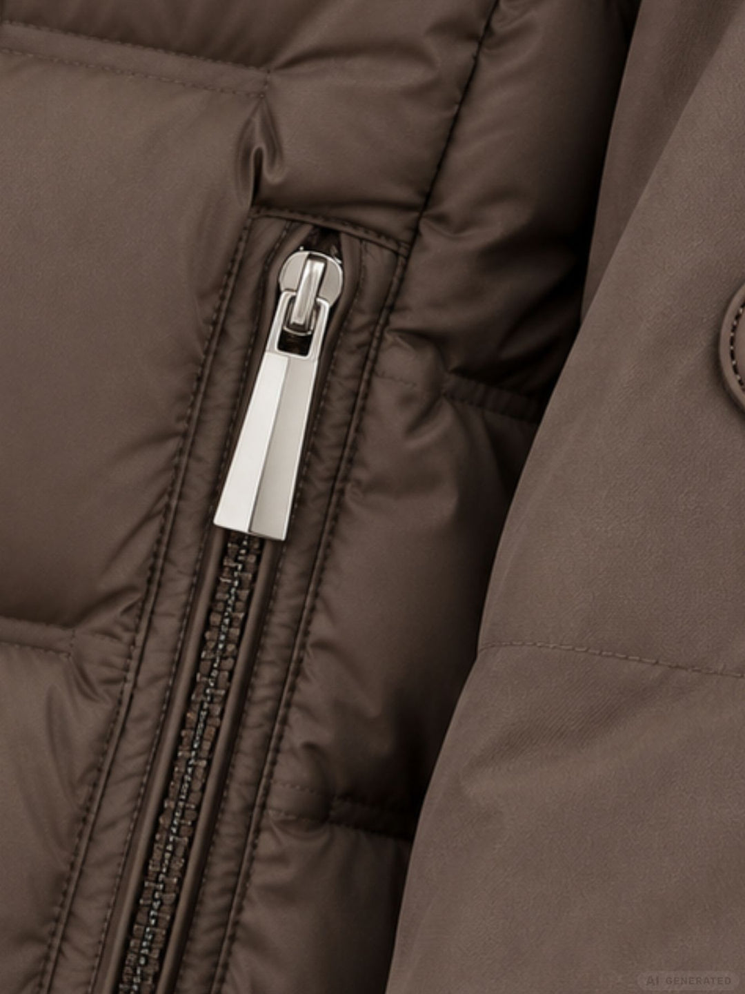 Braune Steppjacke Damen leicht Ärmel ohne Steppung