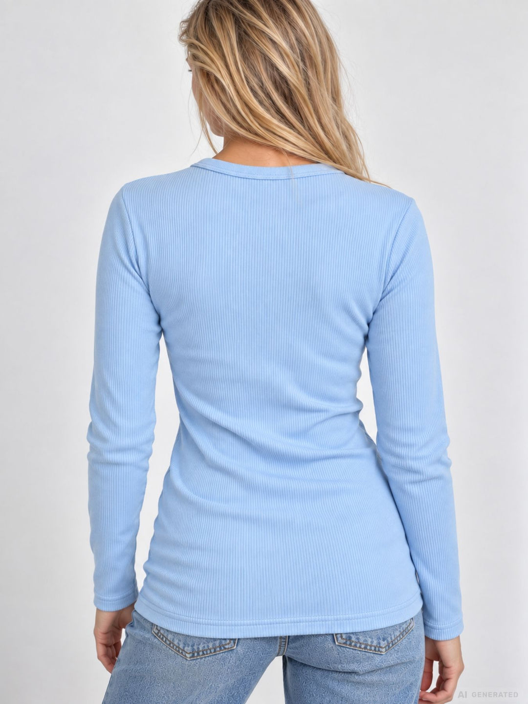 Strickpullover Damen Rundhals „LATINA“ – Hellblau