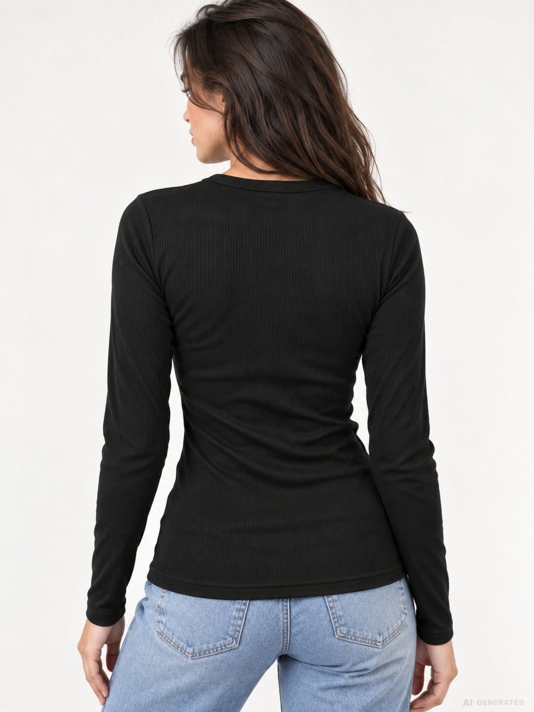 Strickpullover Damen Rundhals „LATINA“ – Schwarz