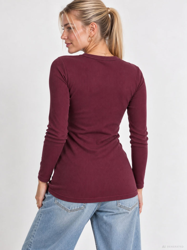 Strickpullover Damen Rundhals „LATINA“ – Rot