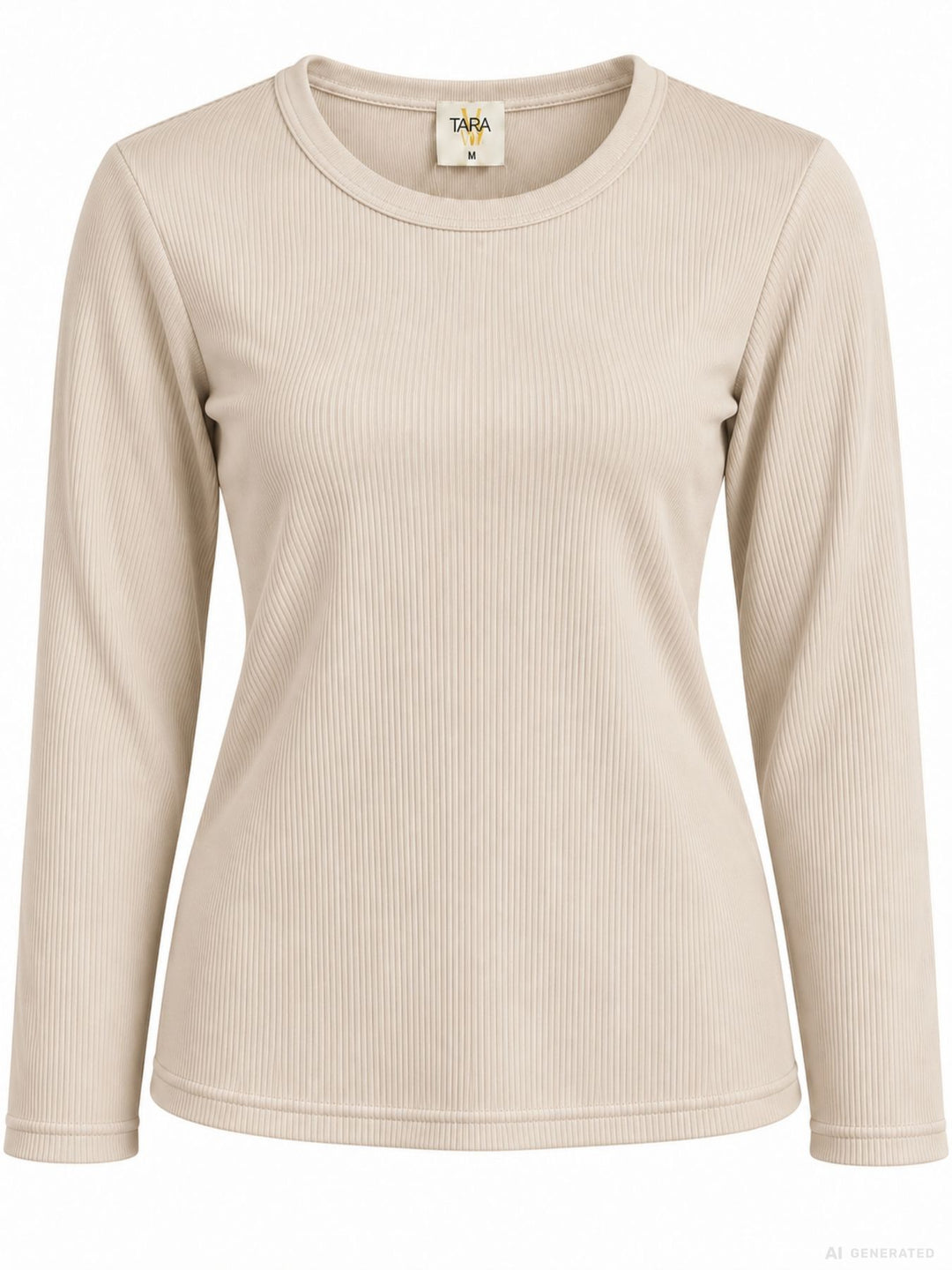 Strickpullover Damen Rundhals „LATINA“ – Beige