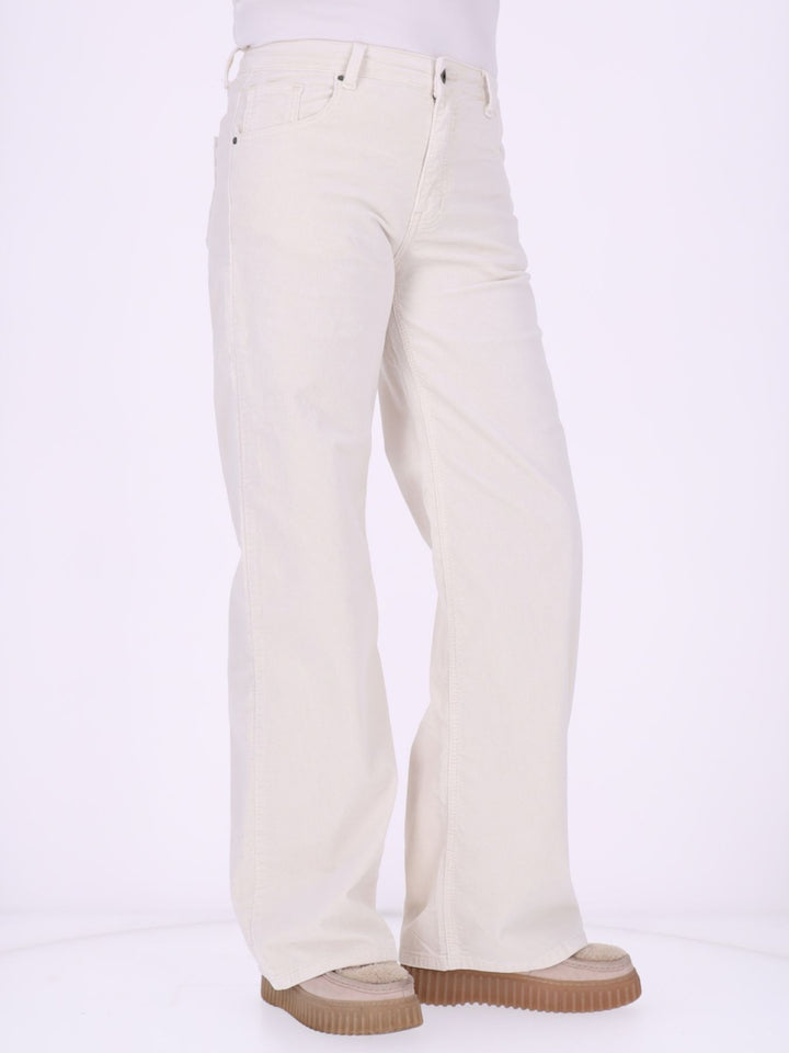 Straight Cordhose Damen – Weiß