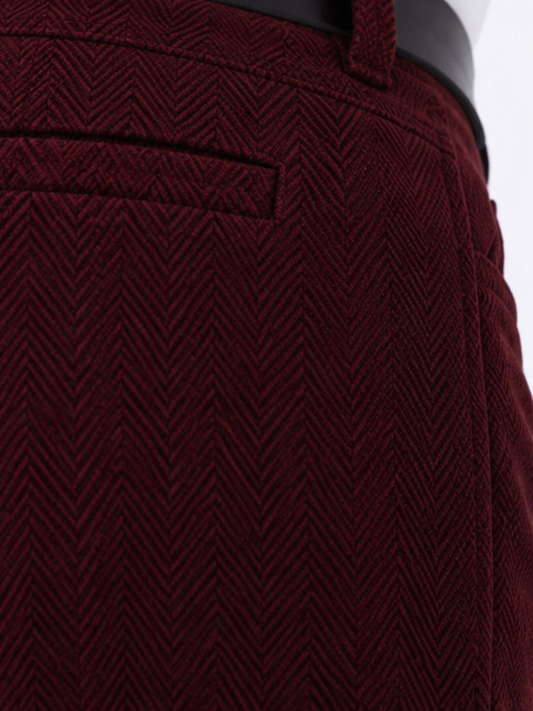 Damen Hose mit weitem Bein in Wolloptik ZIG ZAG – Bordeaux