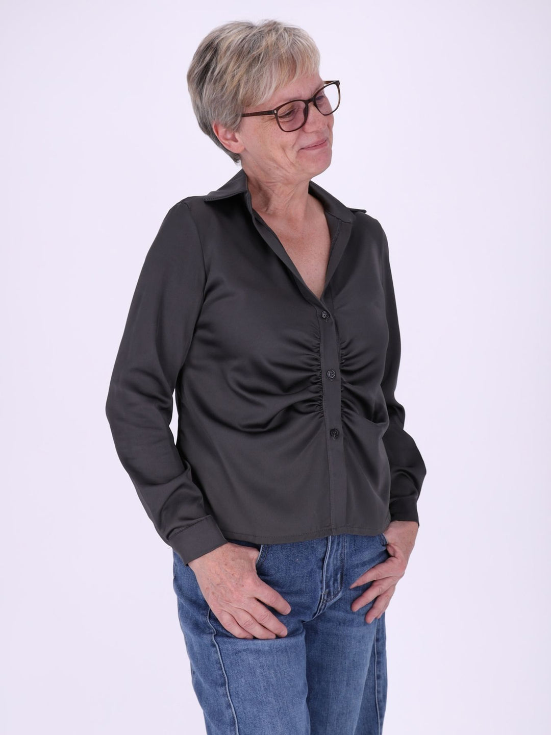 BluseSatinoptik Raffung