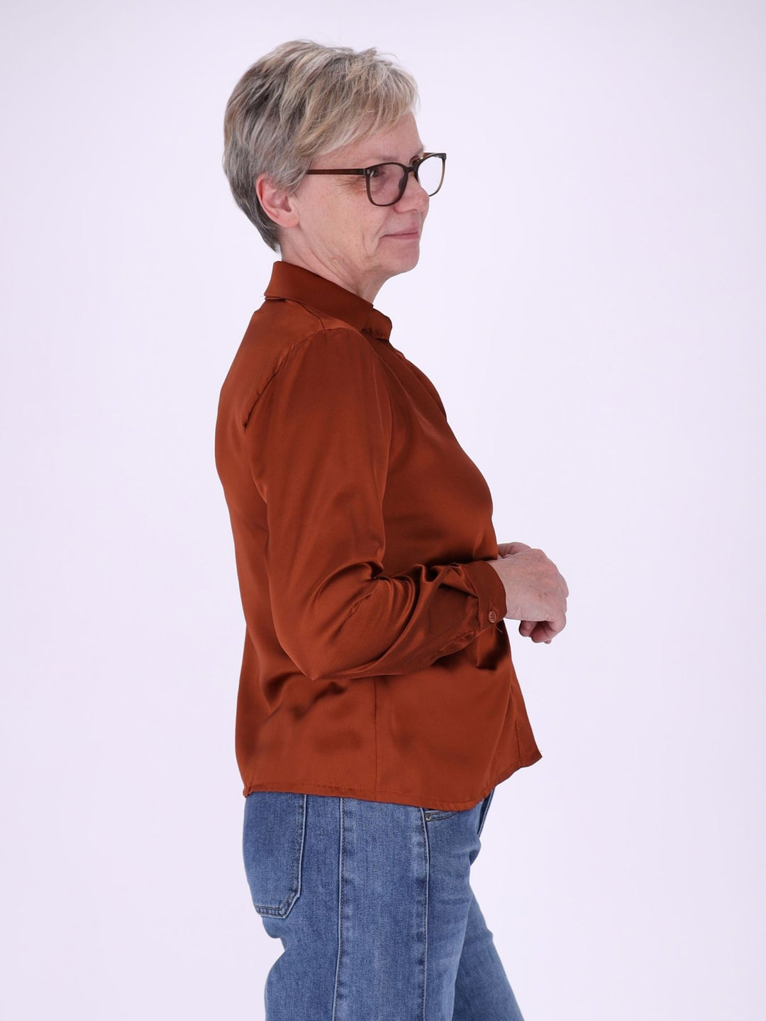 BluseSatinoptik Raffung