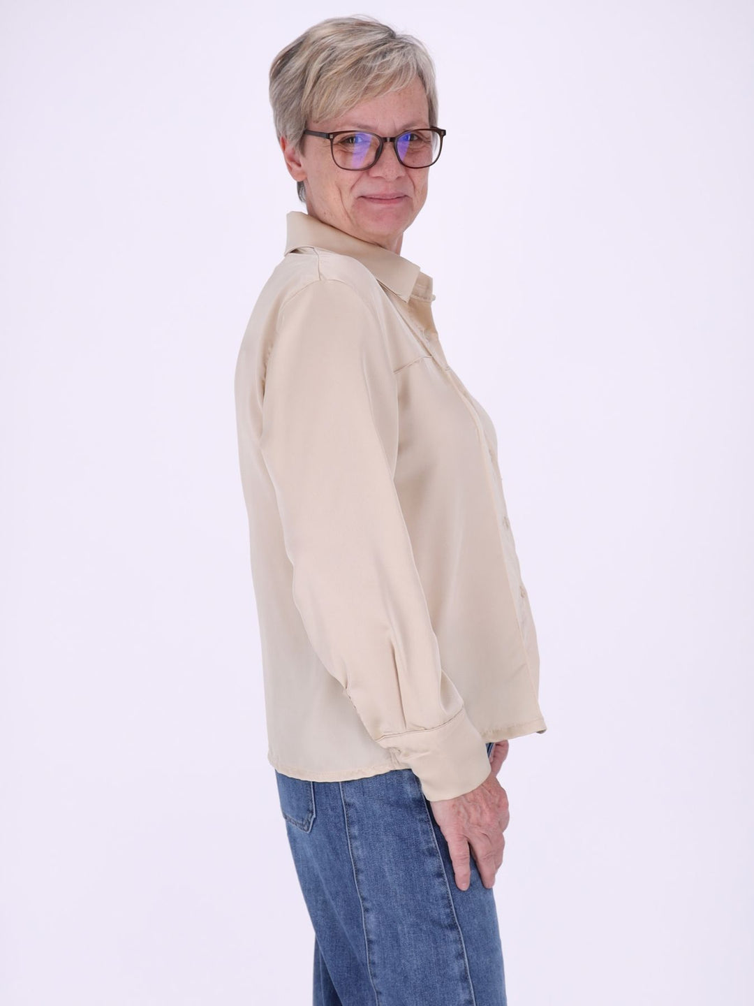 Damenbluse in Beige/Champagner