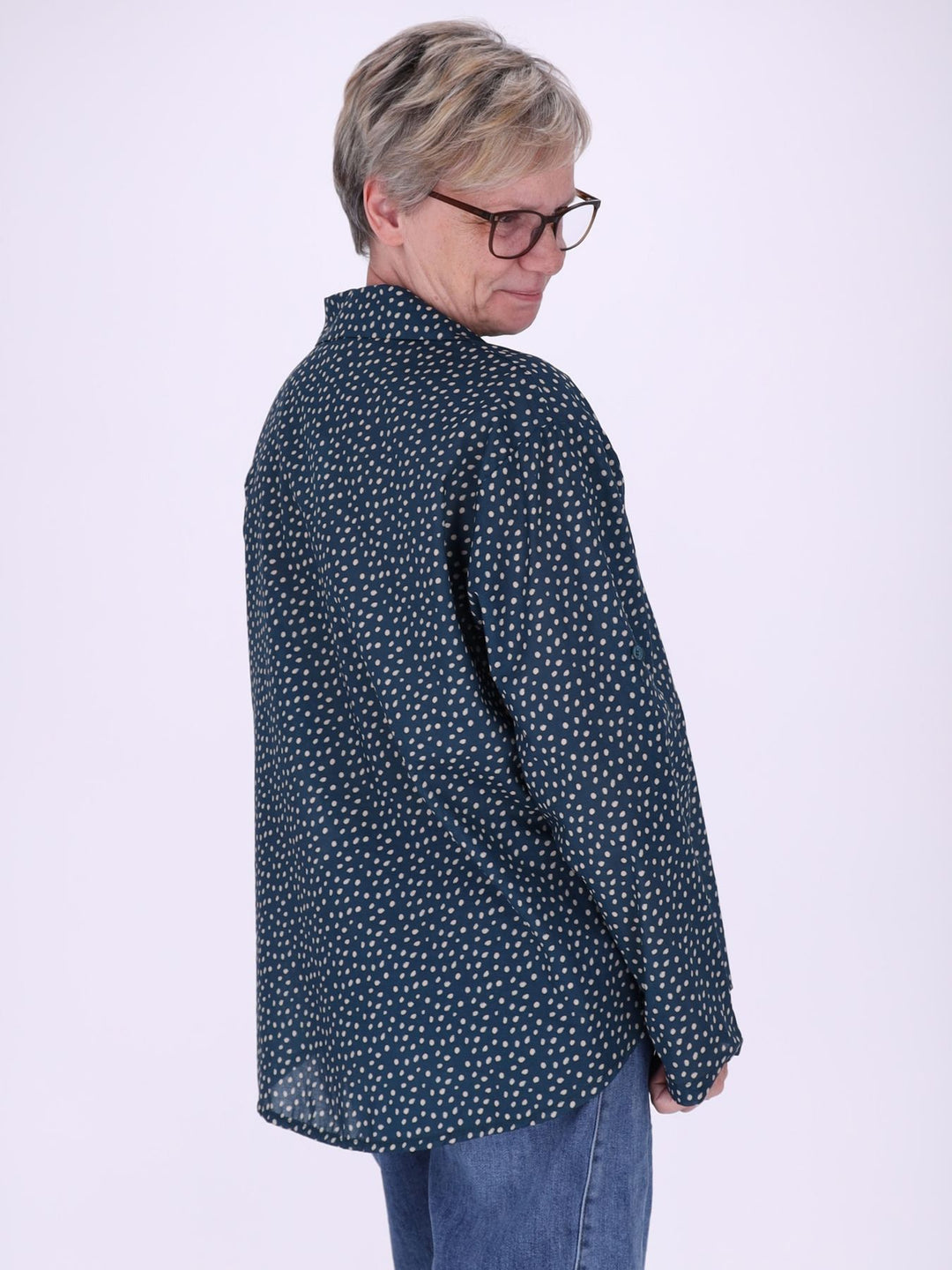 Bluse Damen Baumwolle AOP Tupfen