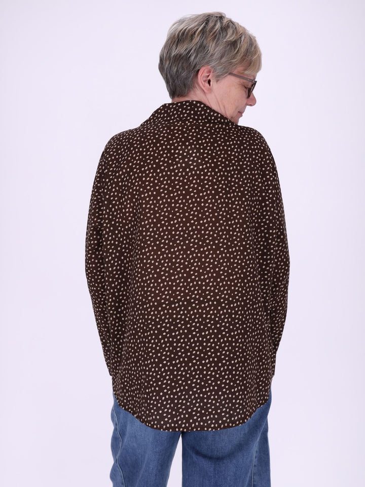 Bluse Damen Baumwolle AOP Tupfen