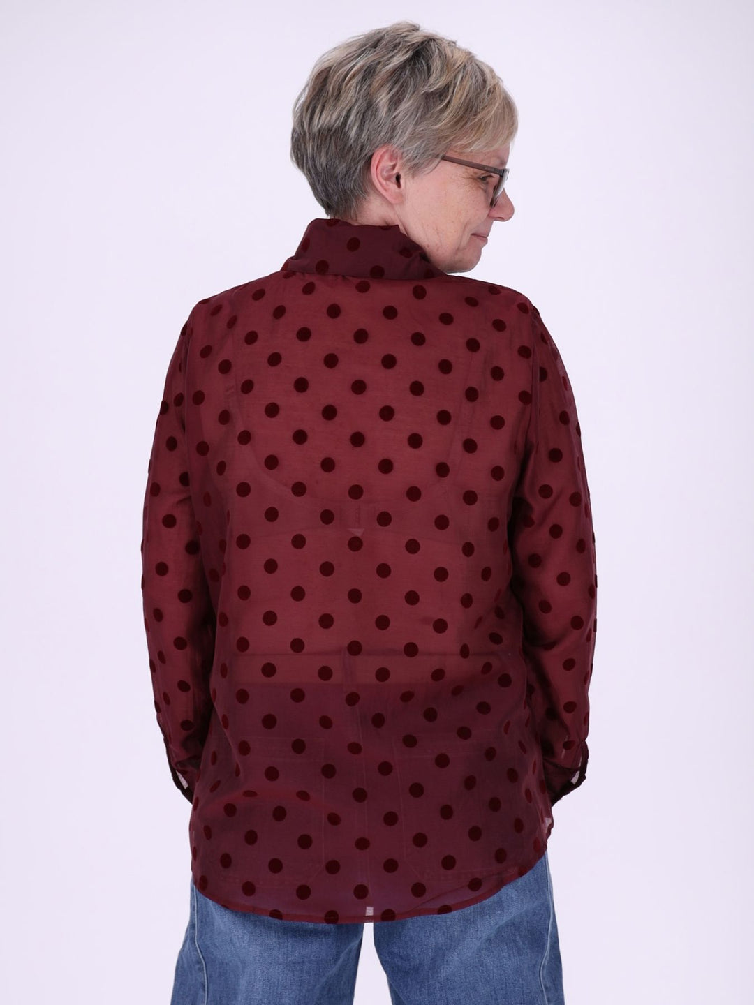 Bluse Damen leichte Qualität Punkte geflockt