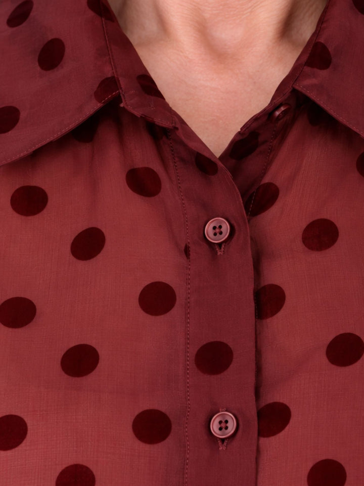 Bluse Damen leichte Qualität Punkte geflockt