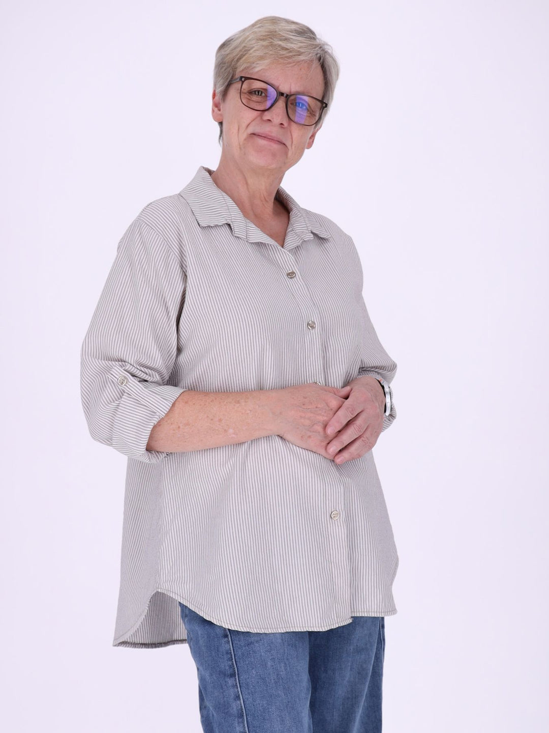 Bluse Damen AOP Streifen
